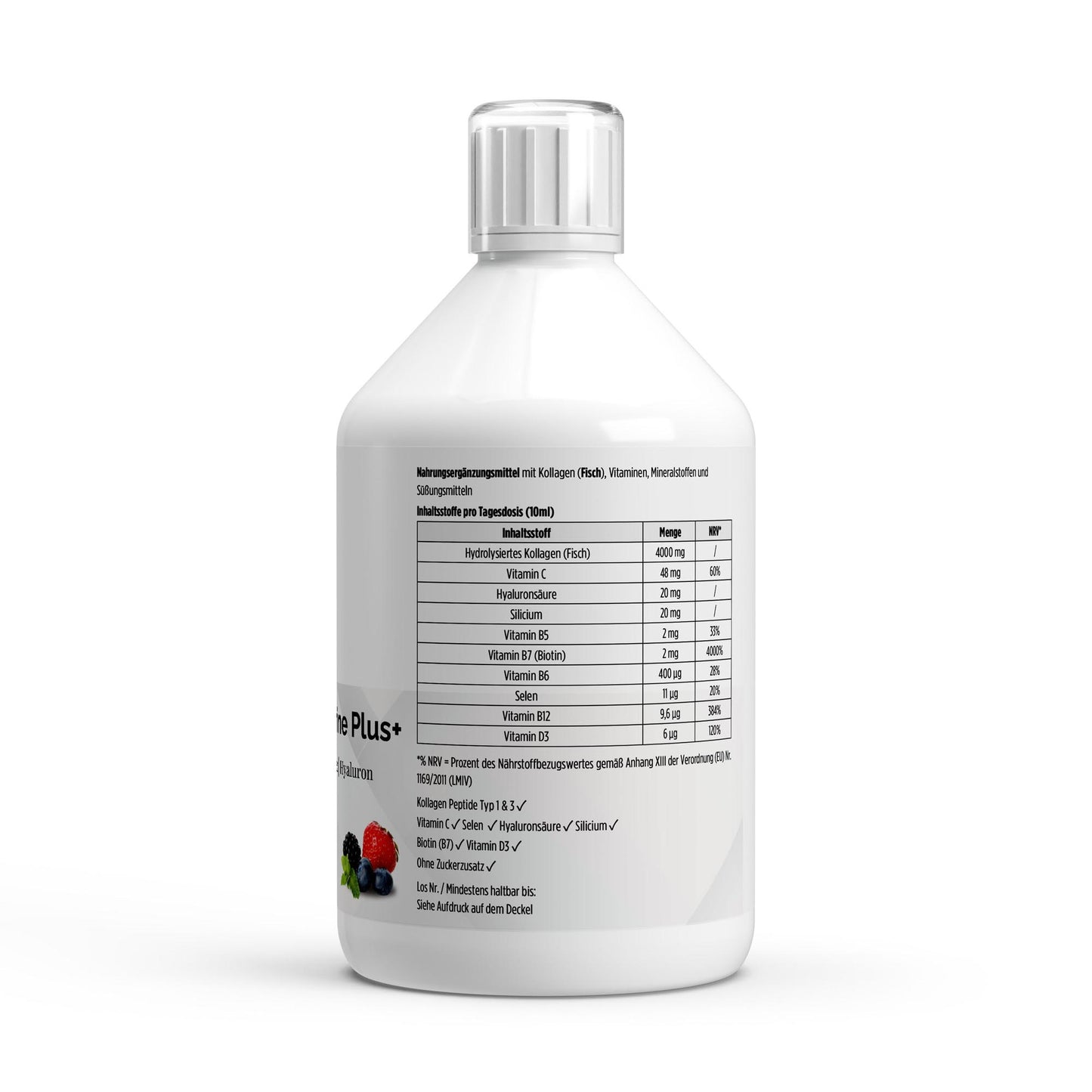 Collagene Marino Plus+ - 50 Shot Frutti di Bosco | Kollagen Marine Plus+ Wildbeere - Deutsche Qualität