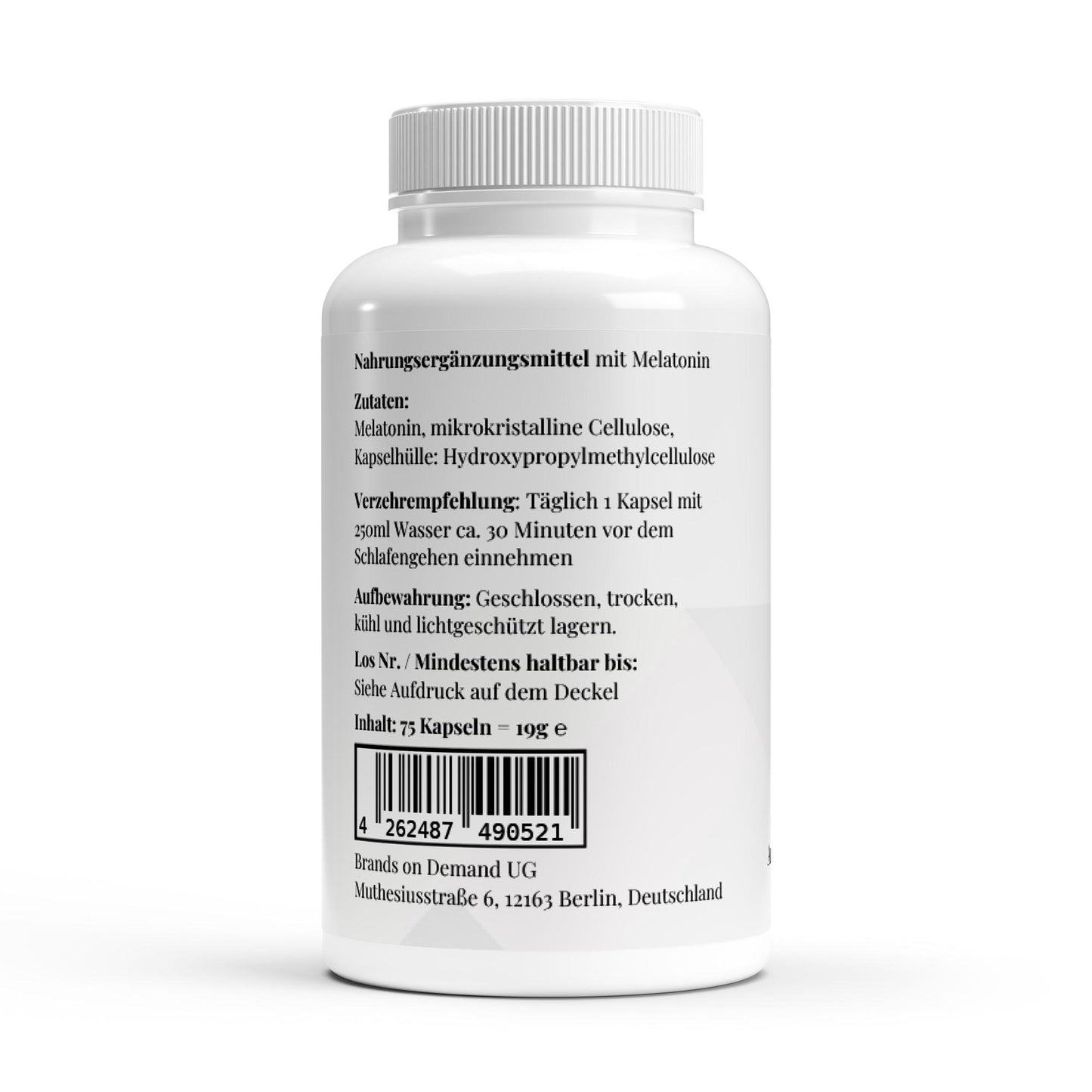 Melatonina - 75 Capsule | Melatonin Capsules - Deutsche Qualität
