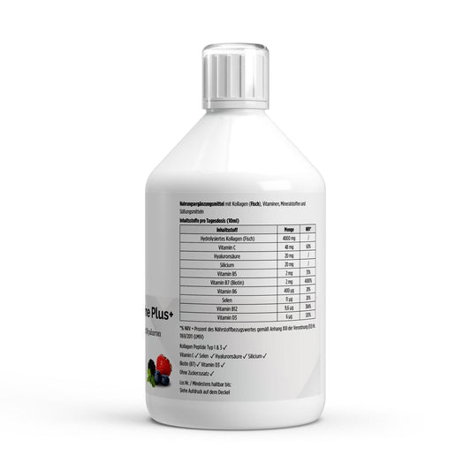Collagene Marino Plus+ - 50 Shot Frutti di Bosco | Kollagen Marine Plus+ Wildbeere - Deutsche Qualität