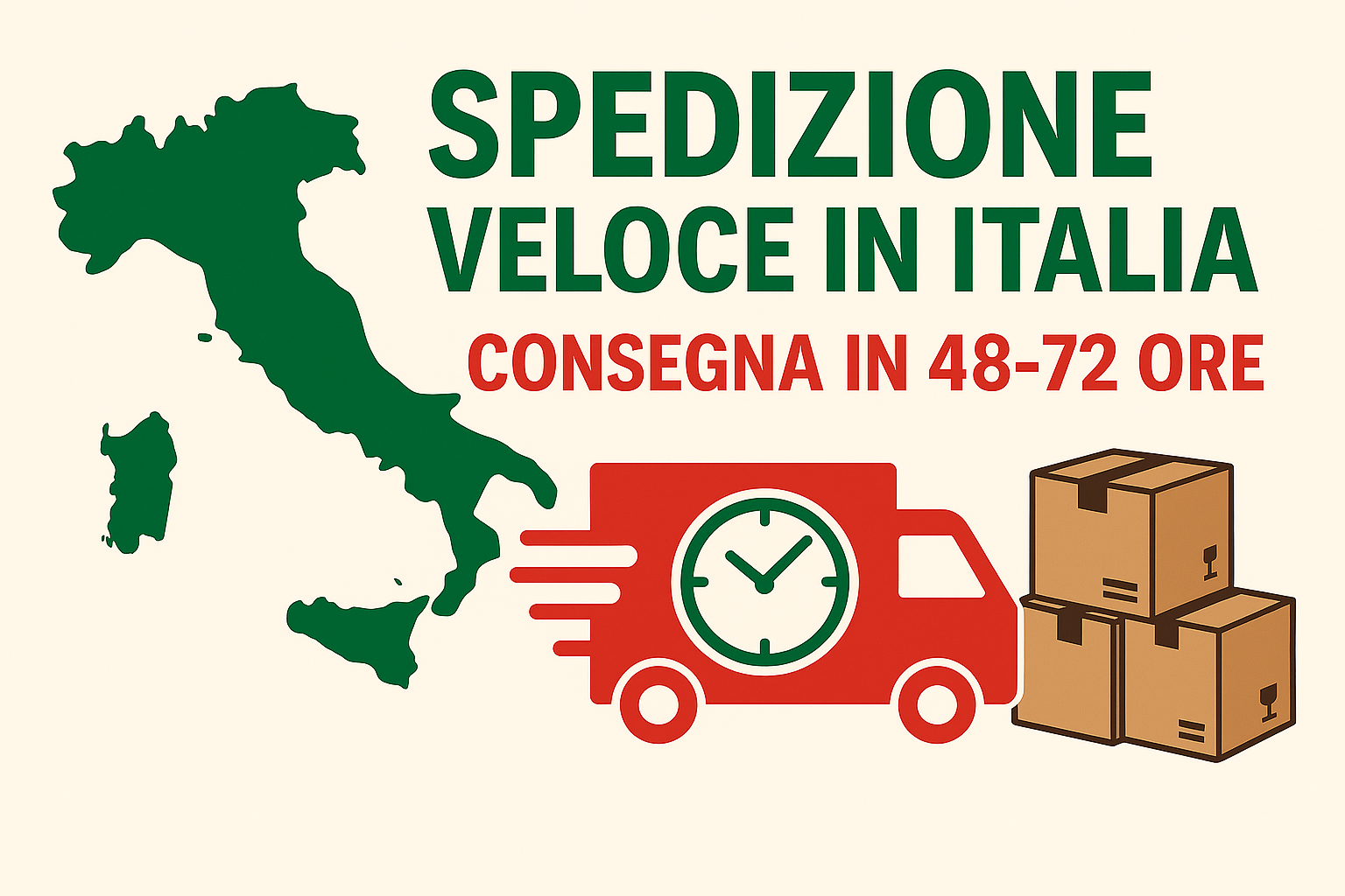Banner spedizione veloce Italia con consegna 48-72 ore