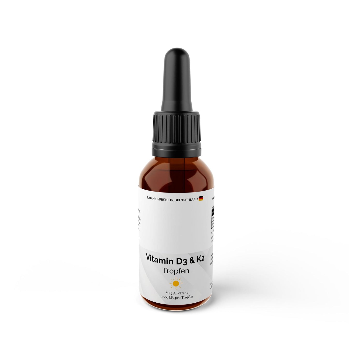 Vitamina D3 + K2 Gocce - 1.700 Gocce | Vitamin D3 + K2 Drops - Deutsche Qualität