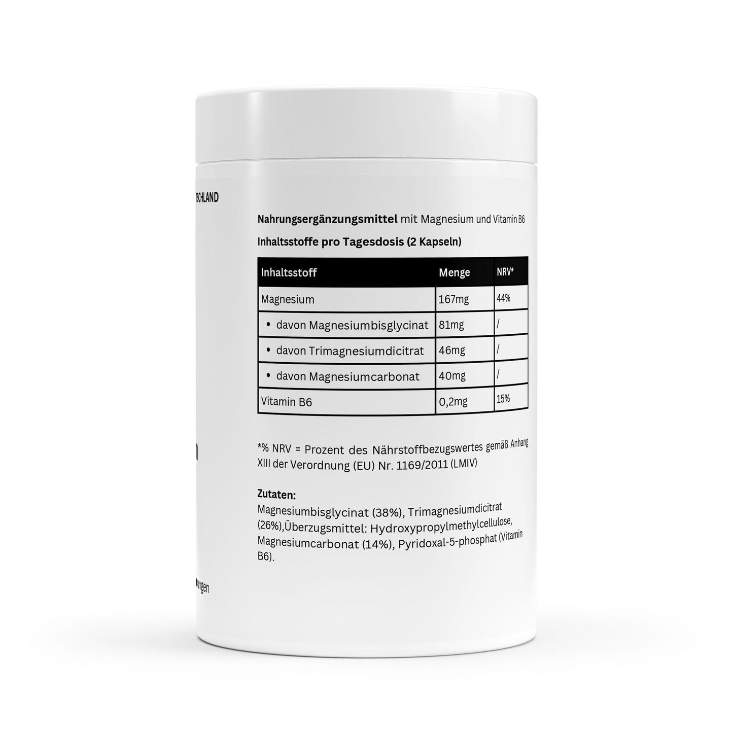 Magnesio + Vitamina B6 - 90 Capsule | Magnesium + Vitamin B6 - Deutsche Reinheit