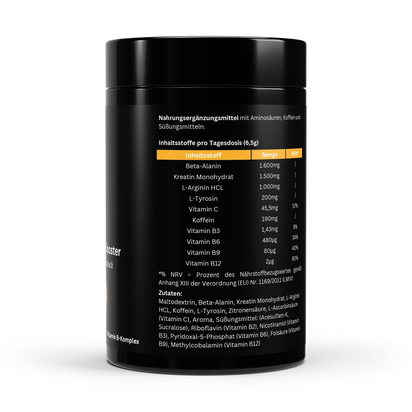 Pre-Workout Arancia - 520g | Pre-Workout Booster Orange - Deutsche Qualität
