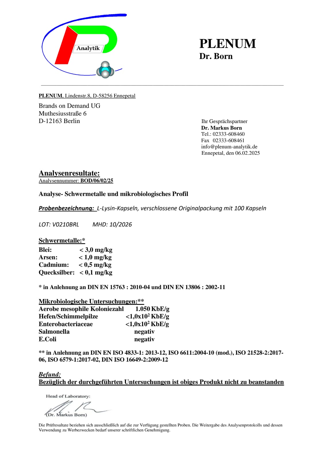 L-Lisina Capsule Pure | L-Lysine Capsules - Deutsche Qualität