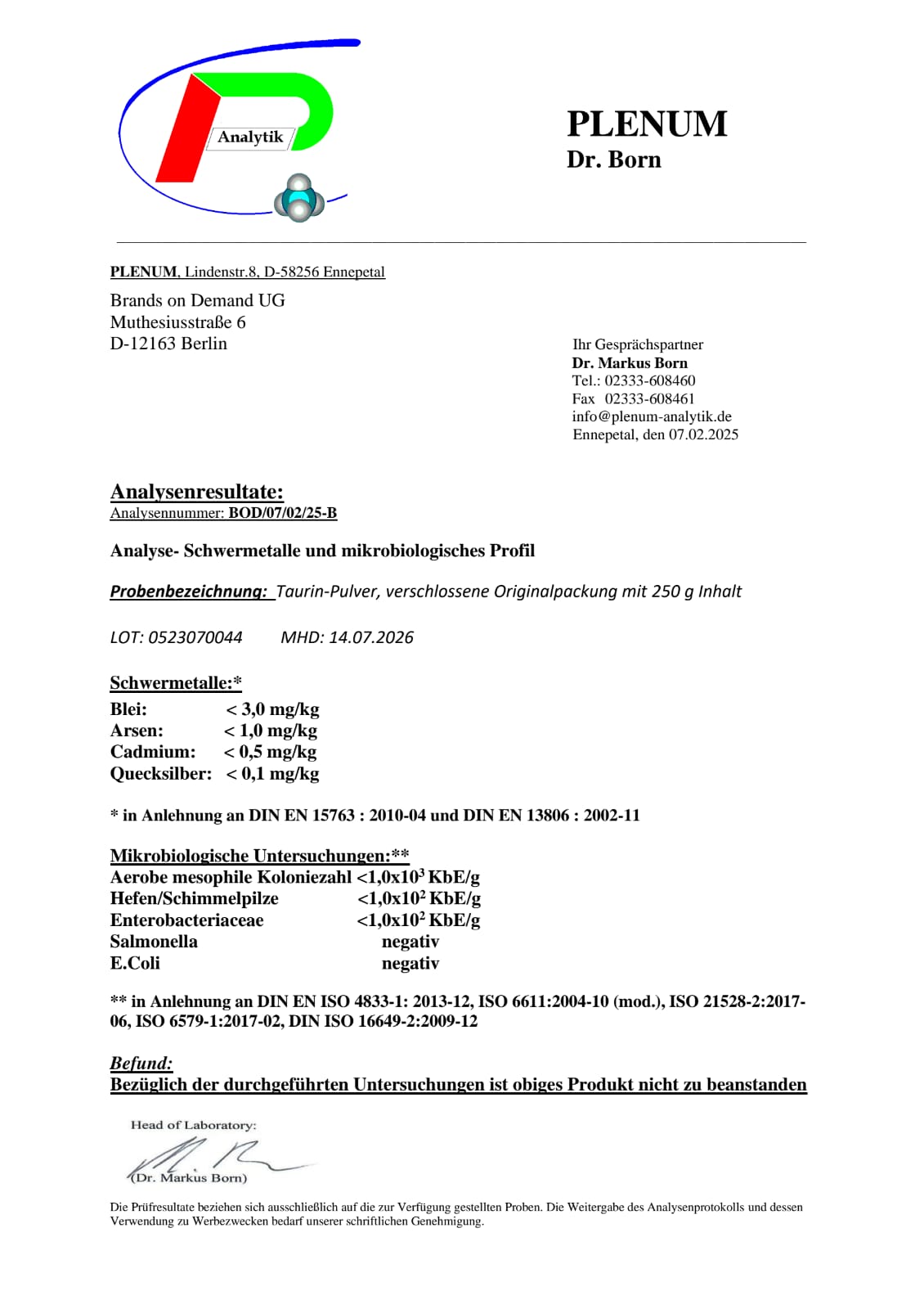 Taurina in Polvere - 250g | Taurin Powder - Deutsche Reinheit